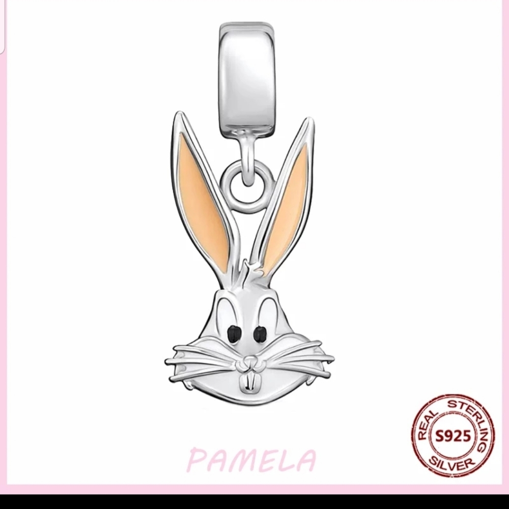 Last One - Sterling silver looney tunes Bugs bunny dang charm